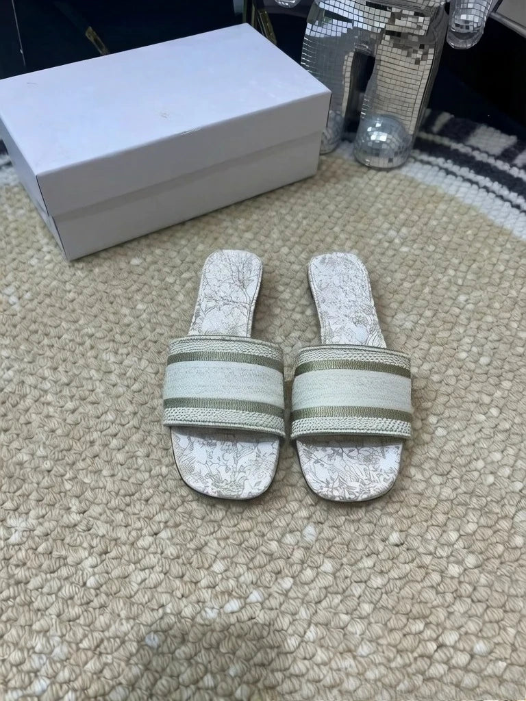 Women’s Designer.Inspired French Style One-Band Slide Sandals
