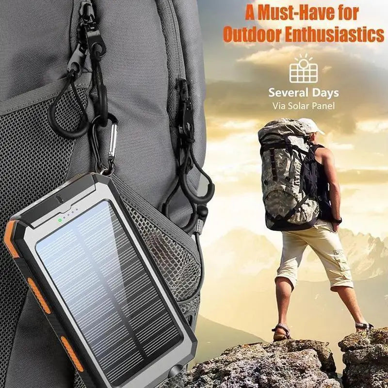 10000mAh Solar Power Bank Portable Charger – Outdoor Emergency Charging Battery Pack