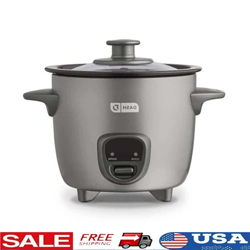 2 Cup Electric Mini Rice Cooker With Keep Warm Nonstick Pot