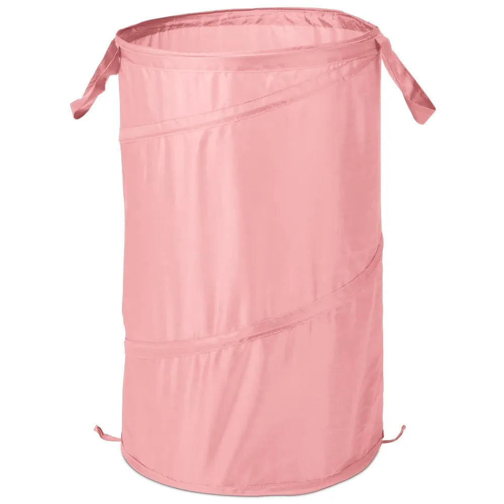 Collapsible Pop-Up Spiral Laundry Hamper with Carry Handles – Pink
