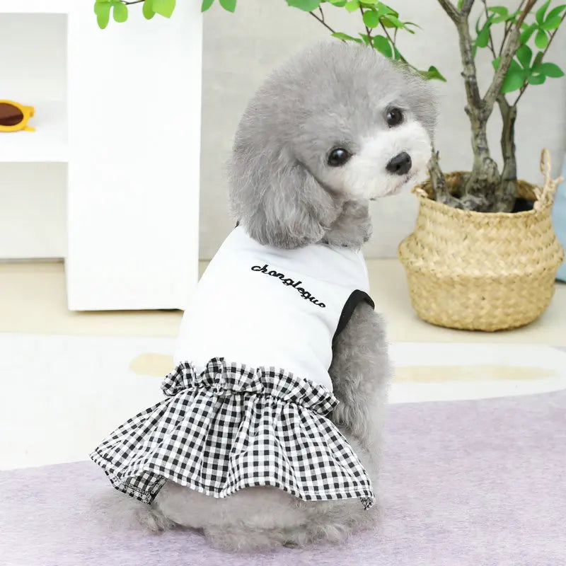 Luxury Plaid Summer Pet Dress for Small Dogs & Cats