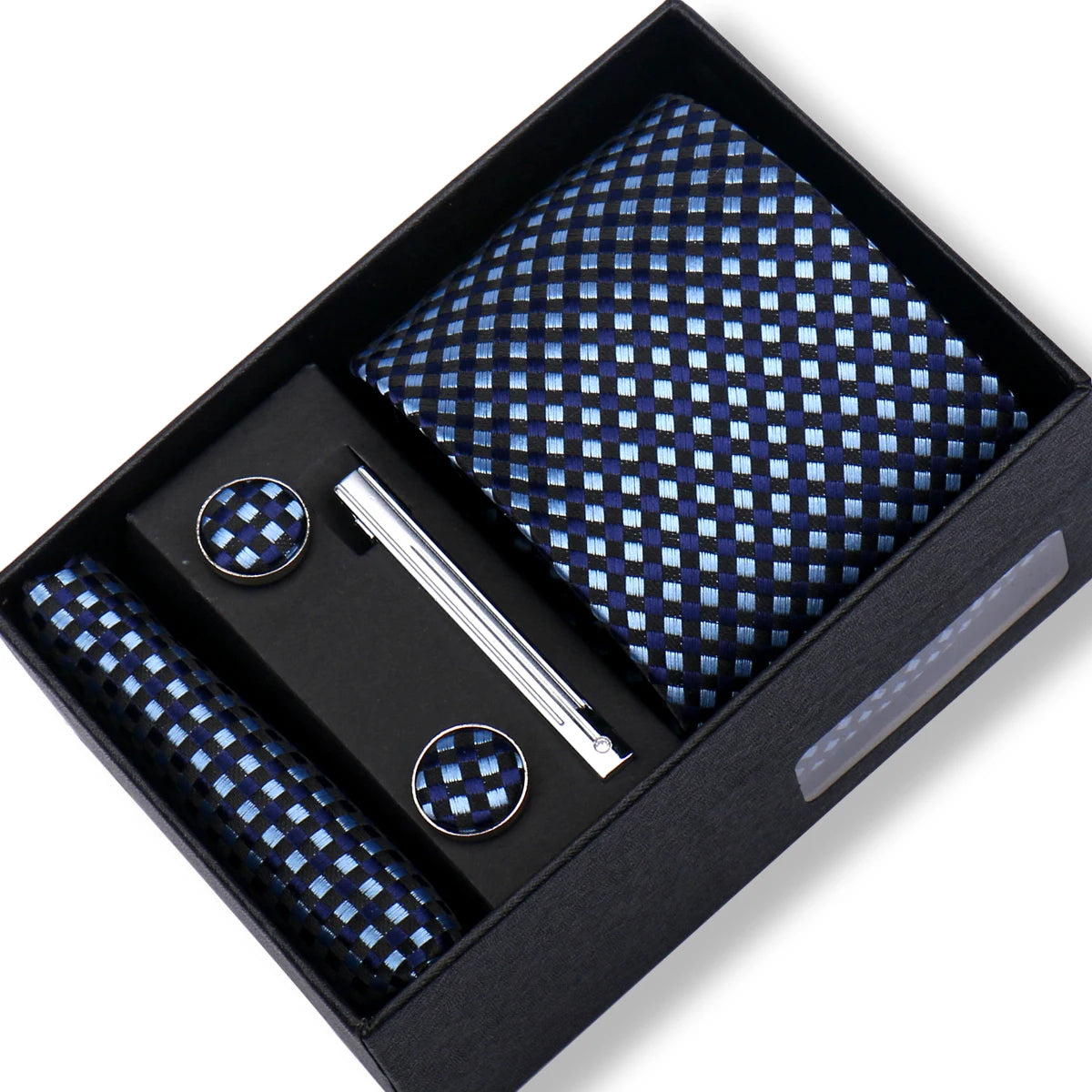 Tie Men With Box Top Quality Business Ties Hanky Cufflink Set Clips Green Necktie Corbatas For Men Wedding In Gift Box Gravatas