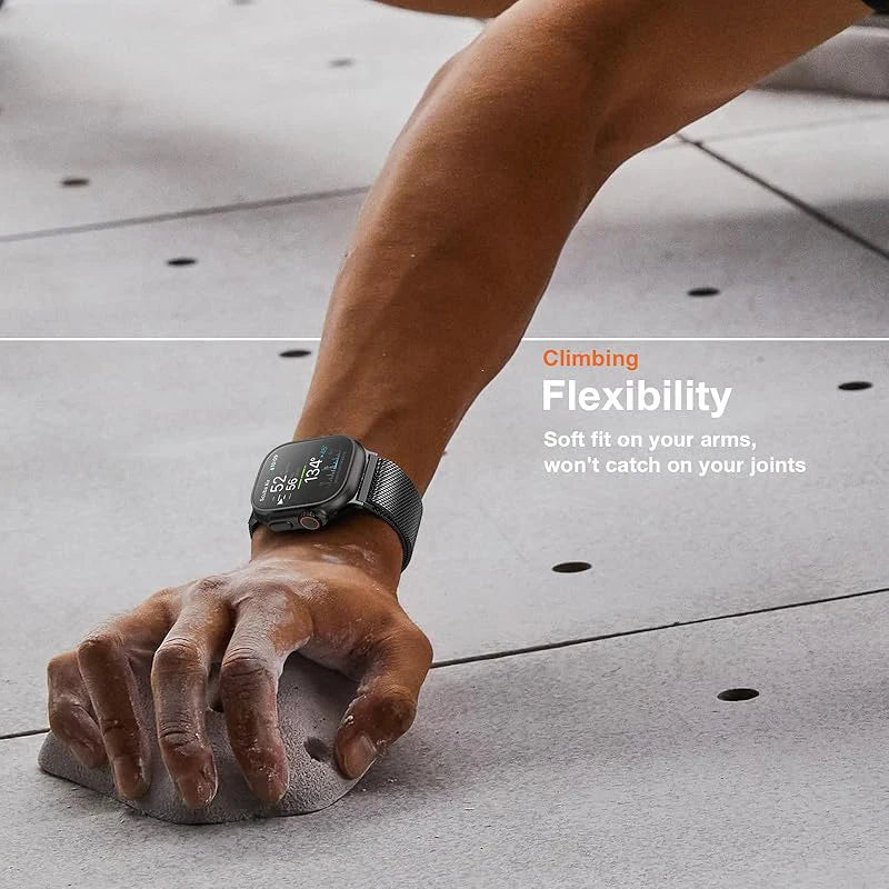 Milanese Magnetic Loop Band for Apple Watch . Stainless Steel Mesh Strap Compatible with 38mm–49mm Models