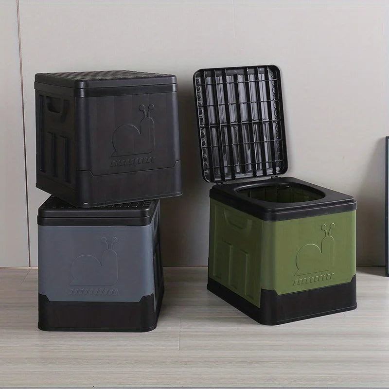 Folding Portable Emergency RV Travel Toilet Deodorant Adult Mobile Toilet Storage Bucket for Outdoor Camping Hiking Self Driving