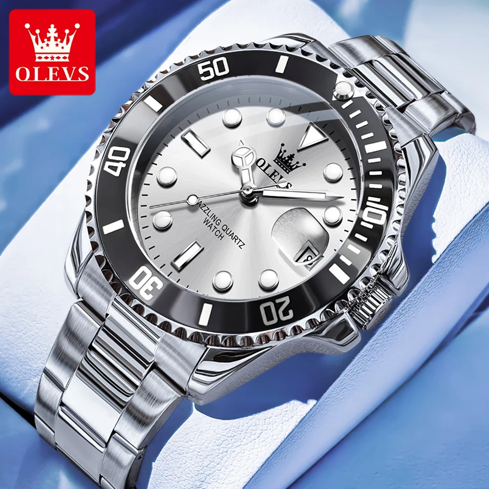 Men’s Luxury Quartz Sports Watch . Stainless Steel Diving-Style Design