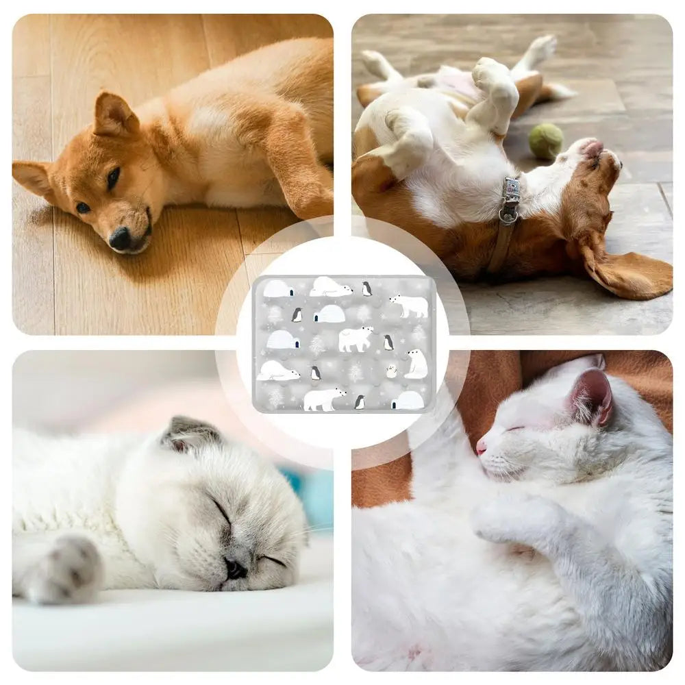 Dog Cooling Blanket Chill Puppy Pad 16x20 Inch Self-Cooling Dog Sleep Mat Washable Portable For Indoor Outdoor For Small Medium
