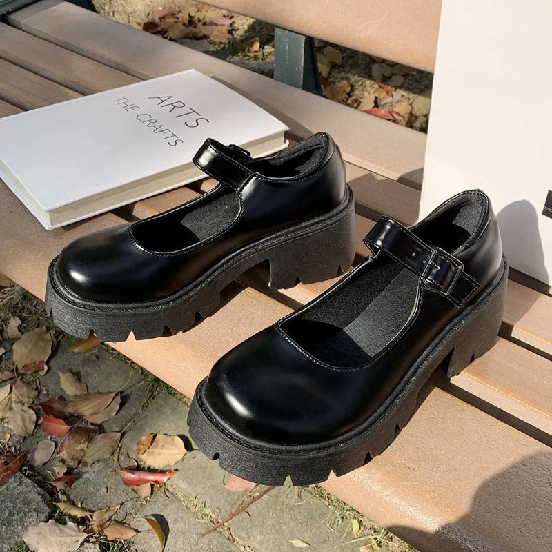 Women’s Vintage Inspired Platform Mary Jane Flats Comfortable Everyday Shoes