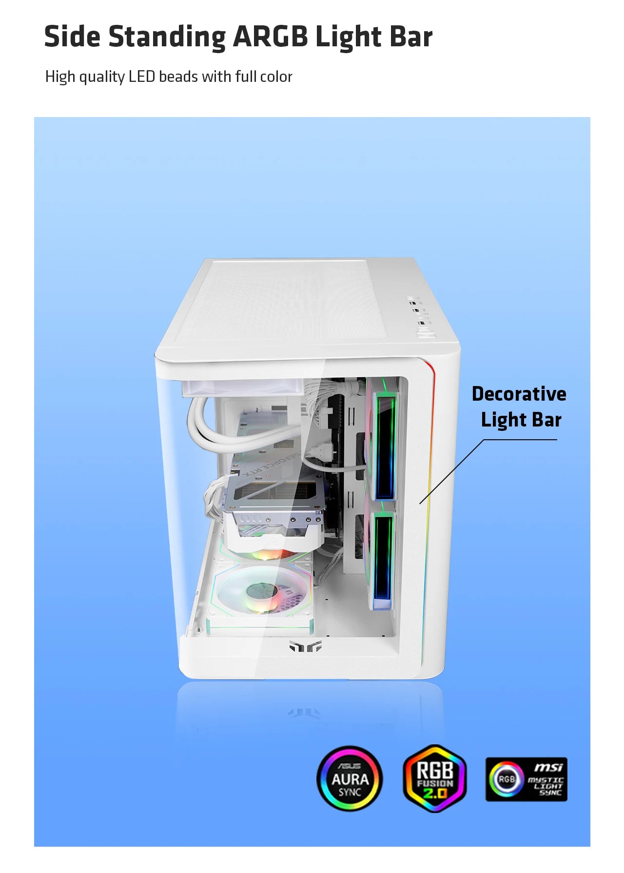 Yeah Magic BIFROST PC Case Sea View Room Gaming Computer Desktop M-ATX ITX Motherboard Double-Sided Tempered Glass Gamer FANS*3