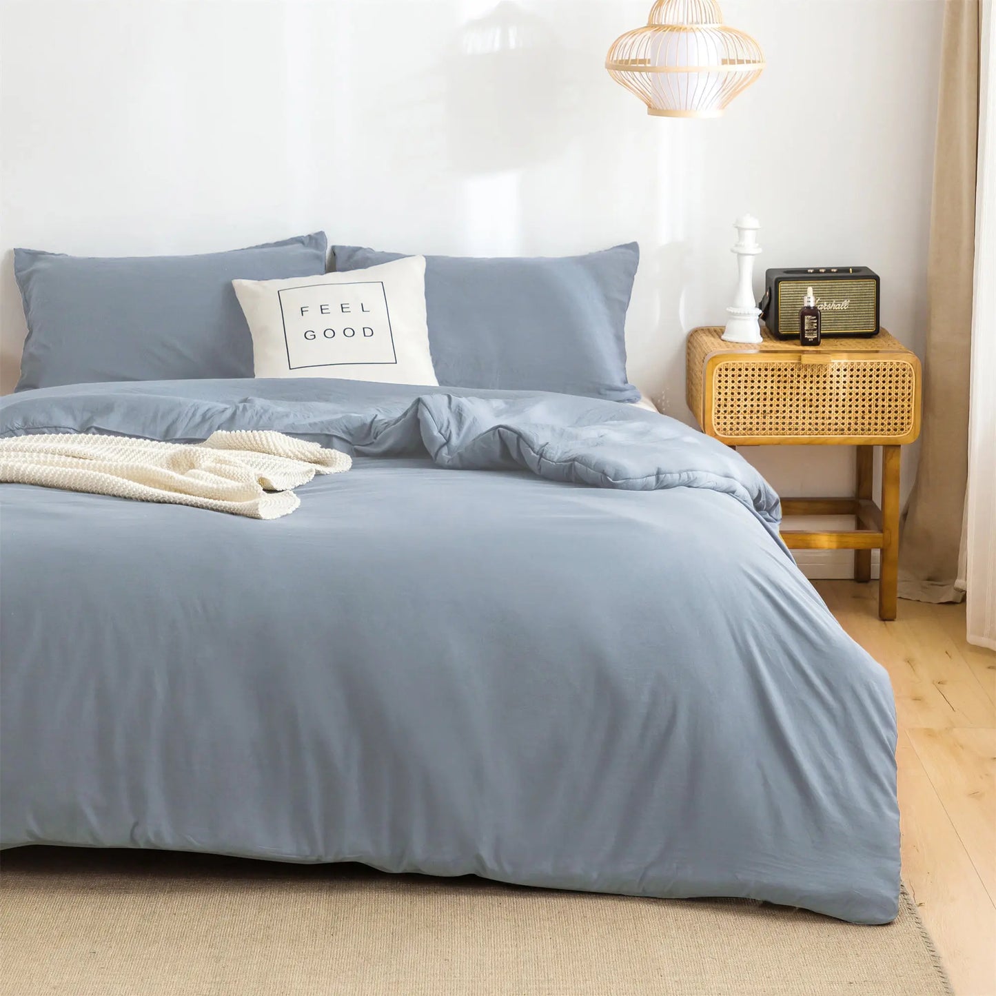 Soft Reversible Washable Bedding Comforter Sets ,Luxury Fluffy Microfiber Skin-friendly Comforter for All Season