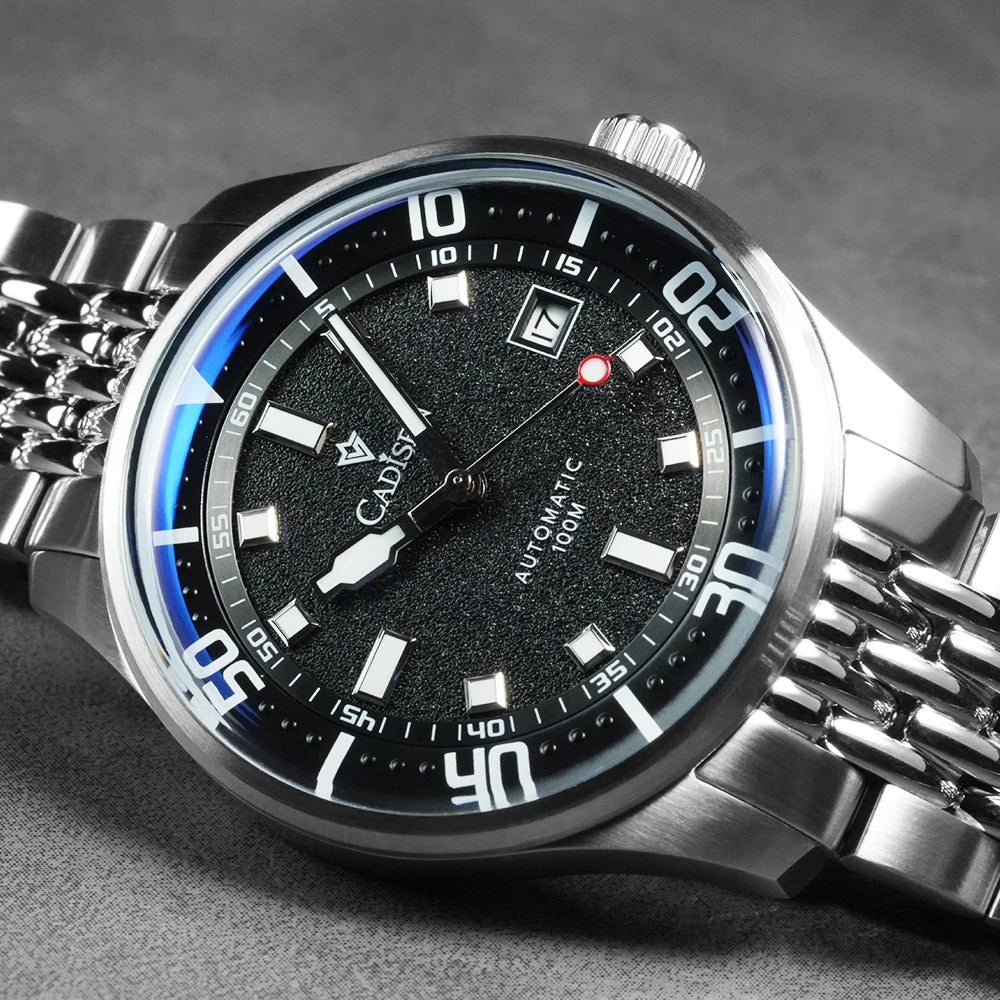 CADISEN Automatic Mechanical Watch Man Silver Business Casual Waterproof Watch Japan MIYOTA 8215 Movement Luminous Men's Watch