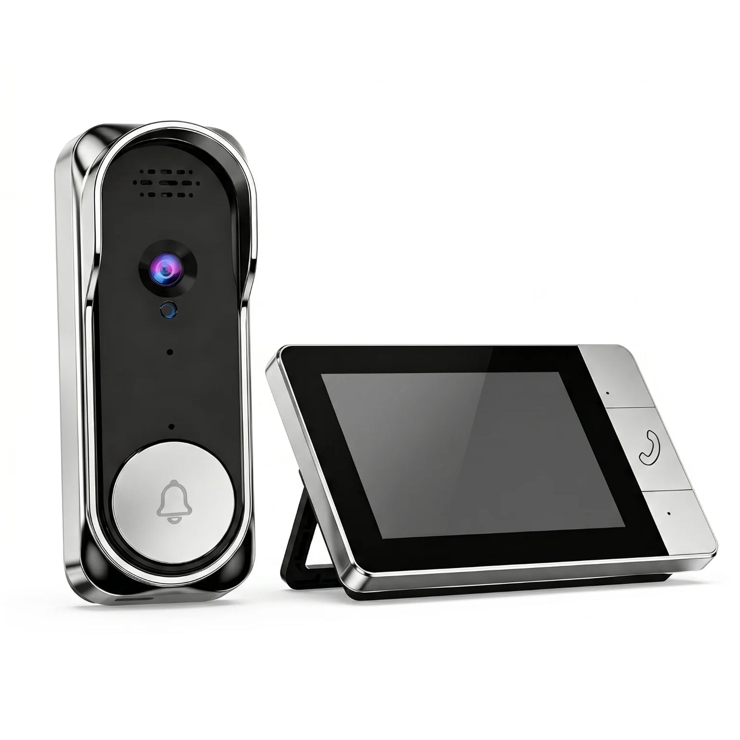 Doorbell Camera Wireless 2.4G Wireless Video Doorbell with Indoor Monitor IR Night Vision No Drill Smart Visual Doorbell