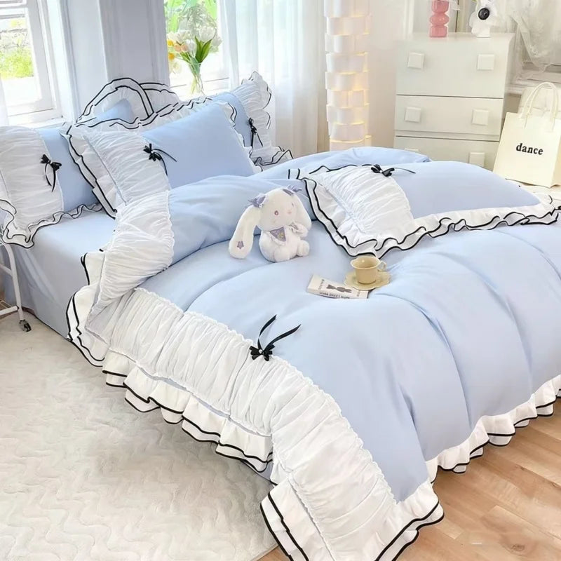 Ruffled Textured Comforter Set. Elegant Soft Bedding