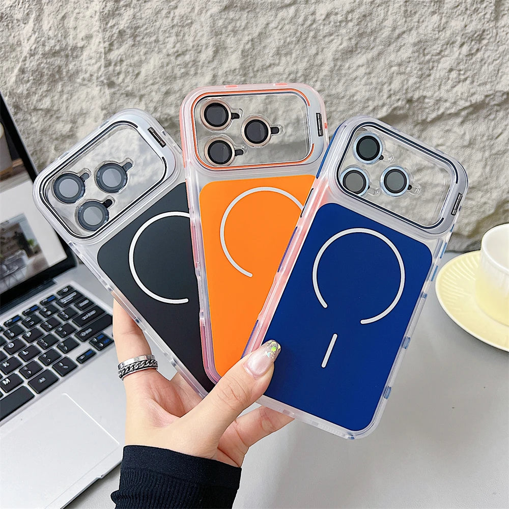 Matte Magnetic Shockproof Phone Case with Protective Bumper