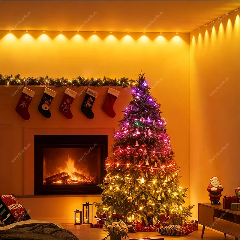 Smart Permanent Outdoor Lights For House Smart RGB+IC Eave Lights with Remote APP Control IP67 Waterproof Smart LED Eaves Lights