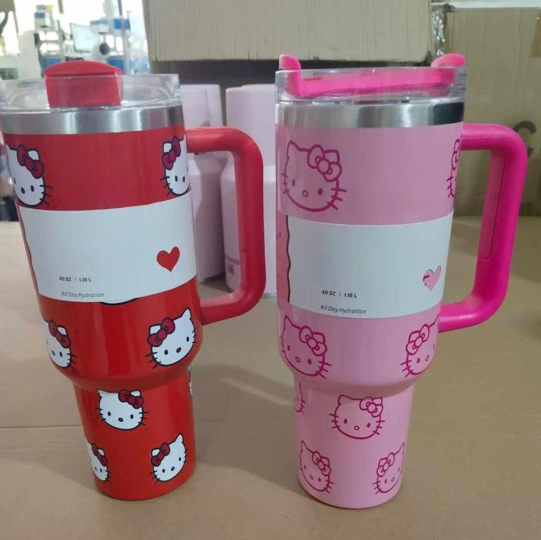 40 oz Stainless Steel Vacuum Insulated Water Bottle with Handle. Double Wall Travel Tumbler for Hot & Cold Drinks