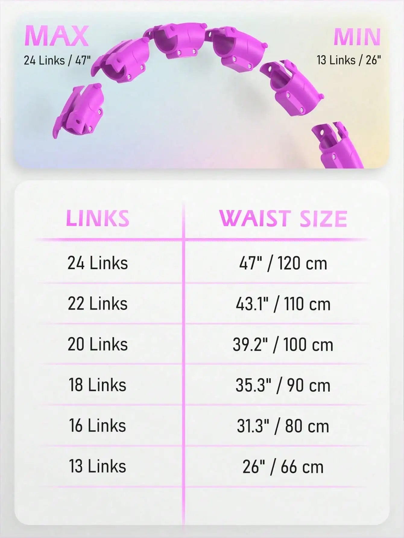 Smart Weighted Fitness Hula Hoop. Adjustable Waist Training Exercise Hoop with Detachable Links