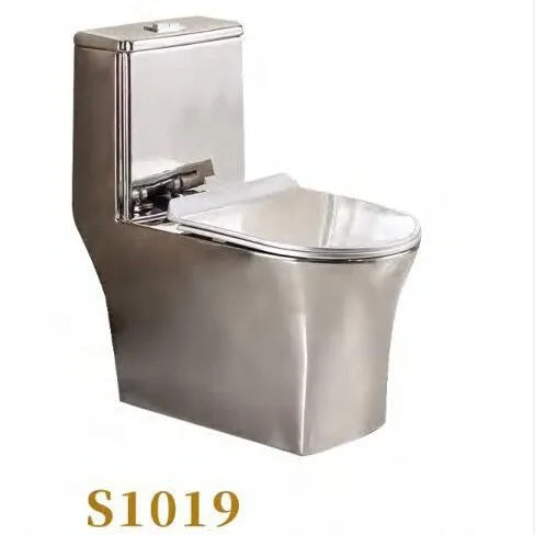 Luxury Gold Electroplated One-Piece Ceramic Toilet . Modern Designer Bathroom Fixture