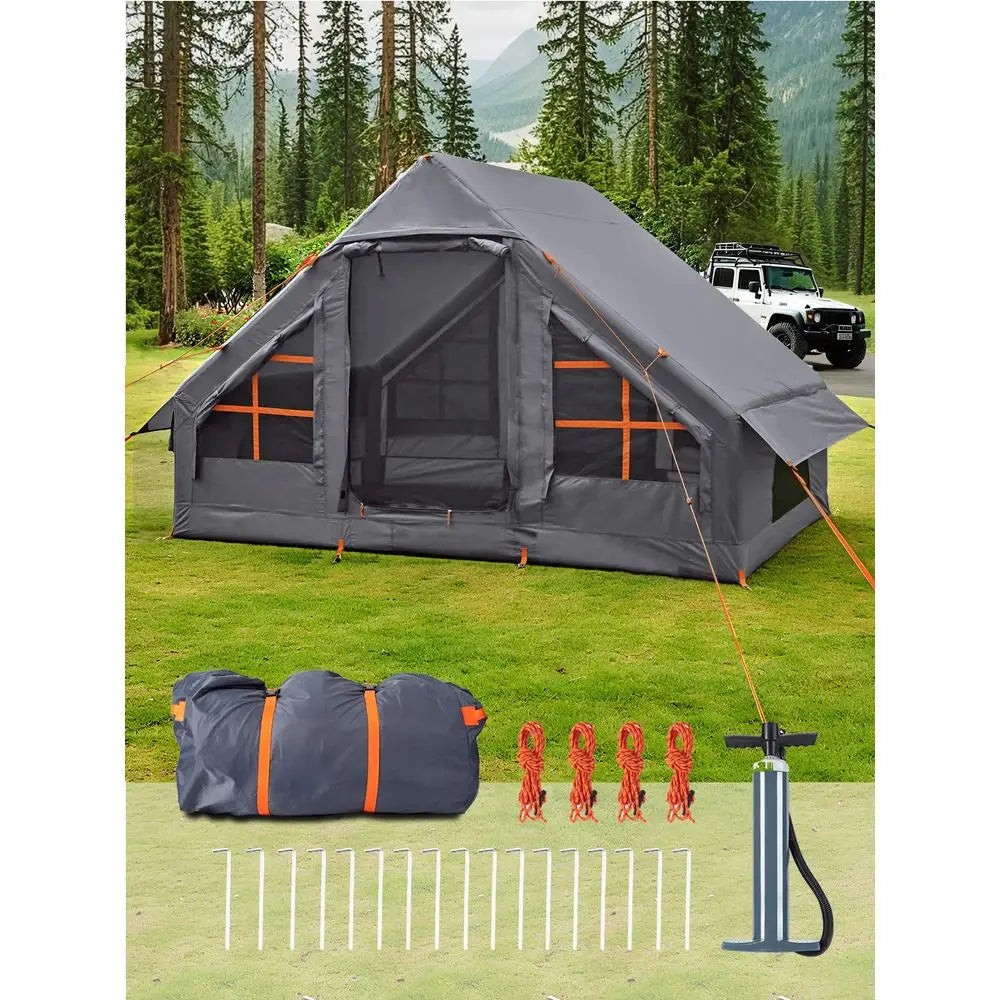 Inflatable Glamping Tent with Hand Pump – Waterproof Luxury Camping Shelter