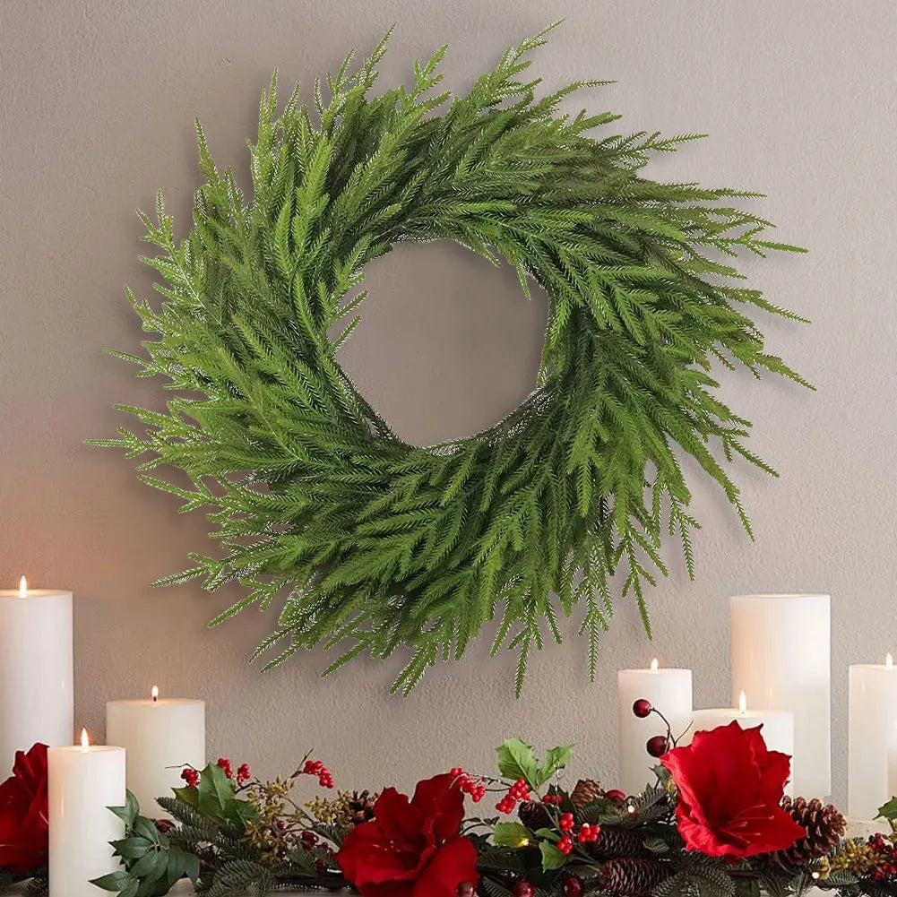 Realistic Christmas Garland Bendable Real Touch Greenery