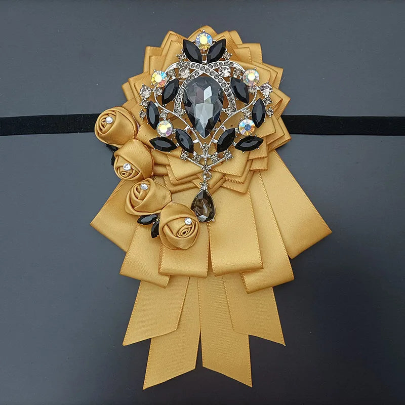 Luxury Handmade Jeweled Men’s Bow Tie | Premium Crystal Brooch Formal Wedding & Business Bow Tie