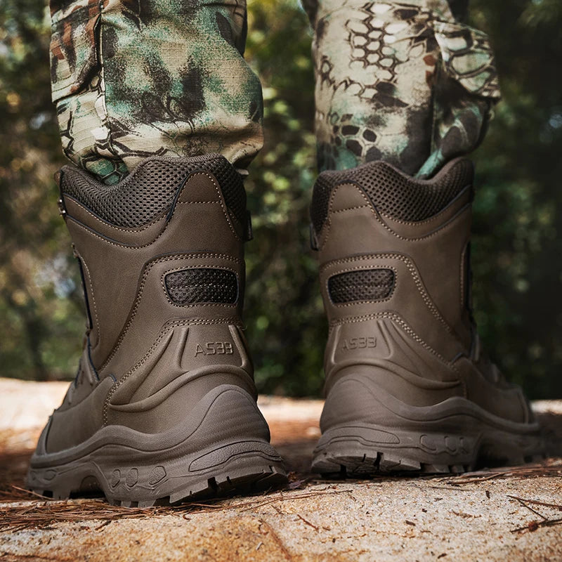 Mens Hiking Boots Outdoor Tactical Combat Mid Calf
