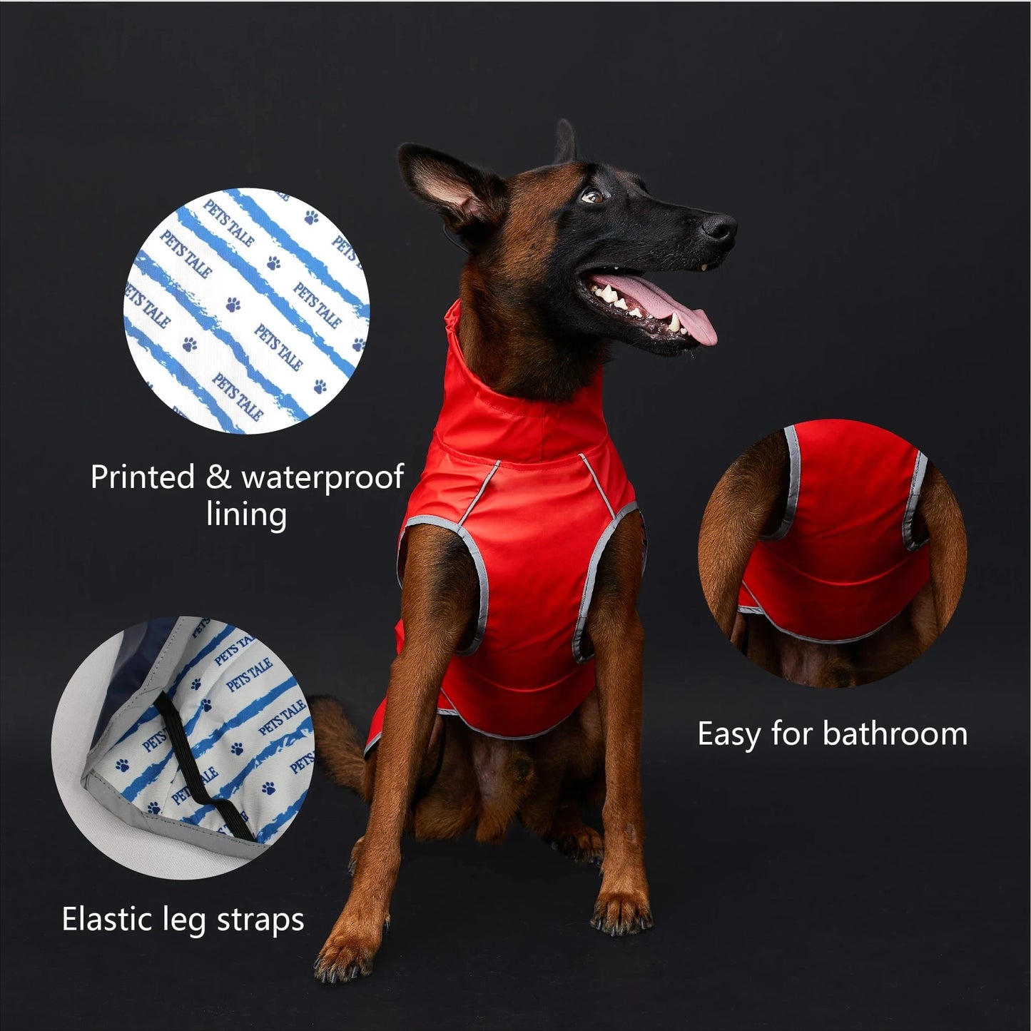 Reflective Waterproof Dog Raincoat Jacket