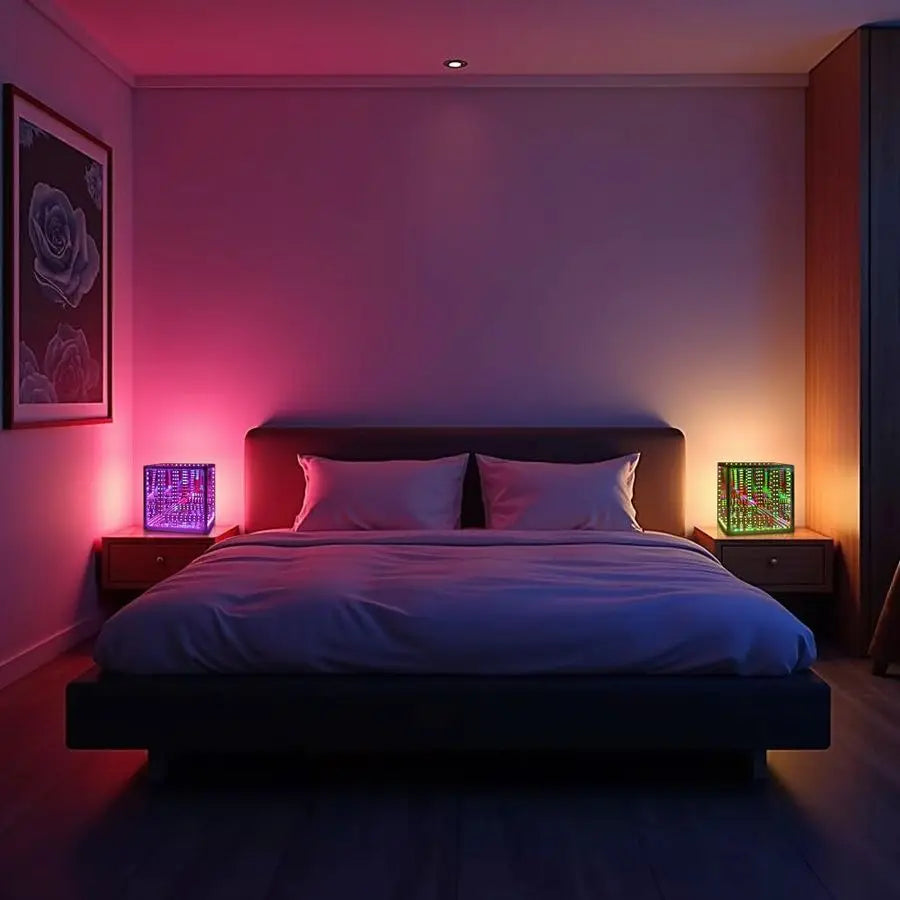 Hyper Cube Infinity LED Table Lamp App Controlled Color-Changing Ambient Light with Music Sync