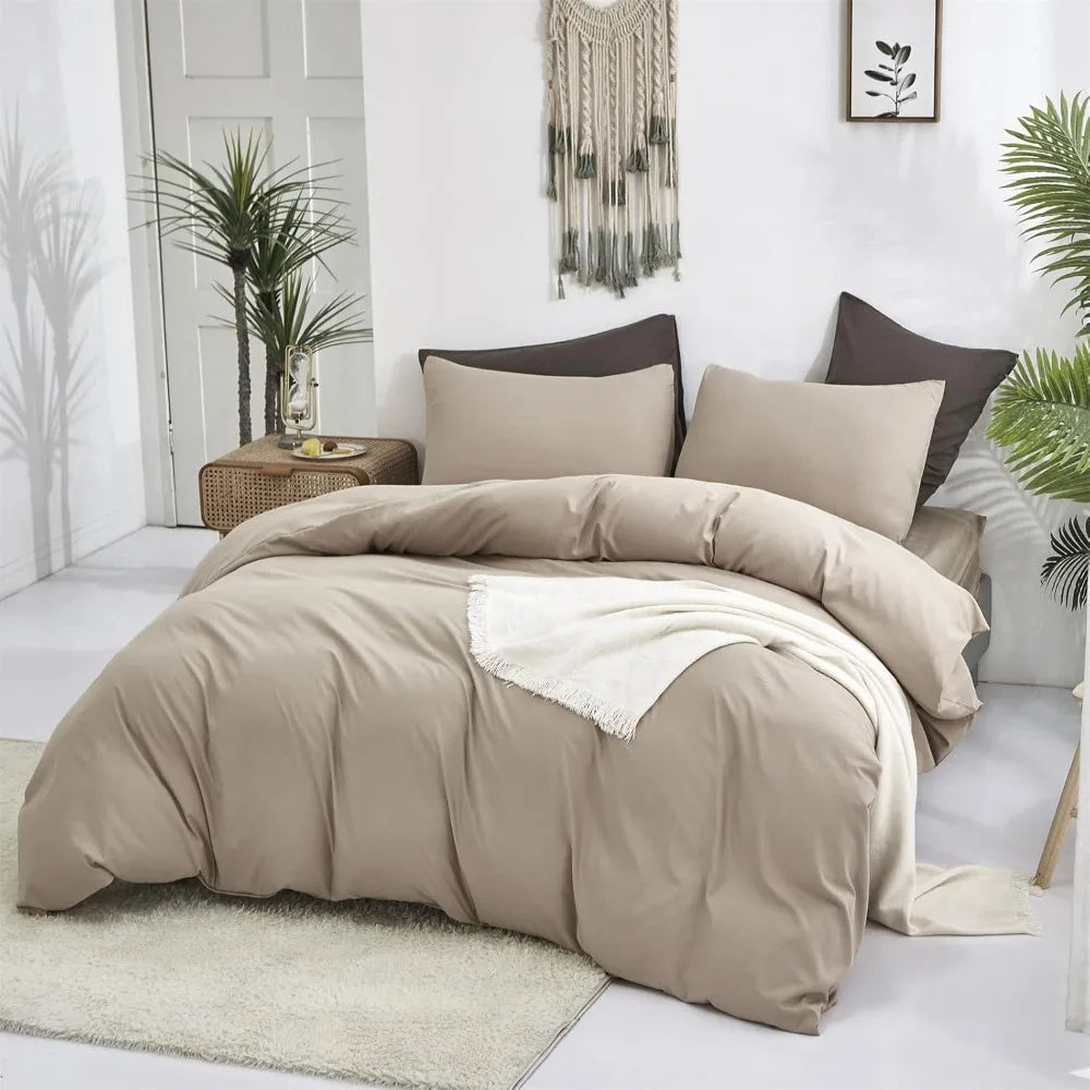 Cream Coffee Comforter Set Queen Beige Khaki Bedding Comforter Set Solid Dark Champagne Blanket Quilts Ultra Soft Brea