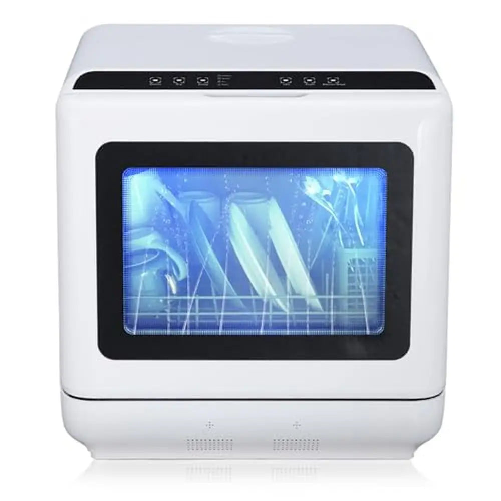 Portable Compact Dishwasher 4 Place Settings 5 Wash Options Eco-Friendly Countertop Kitchen Appliance Drying Function 360°