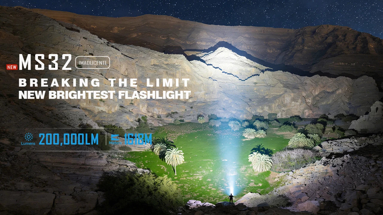 IMALENT MS32 200,000 Lumen Rechargeable Flashlight – Ultra Bright Long Range Searchlight  Product Description