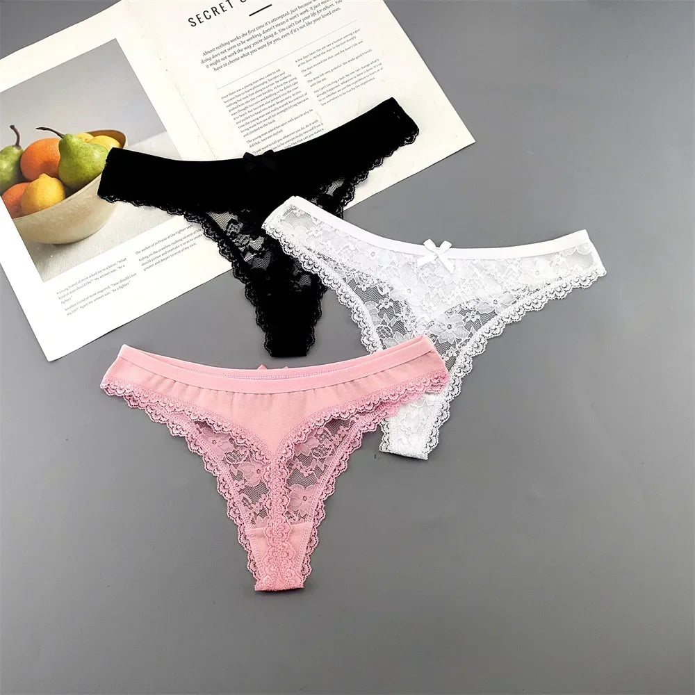 Soft Cotton Lace Thong Underwear for Everyday Comfort