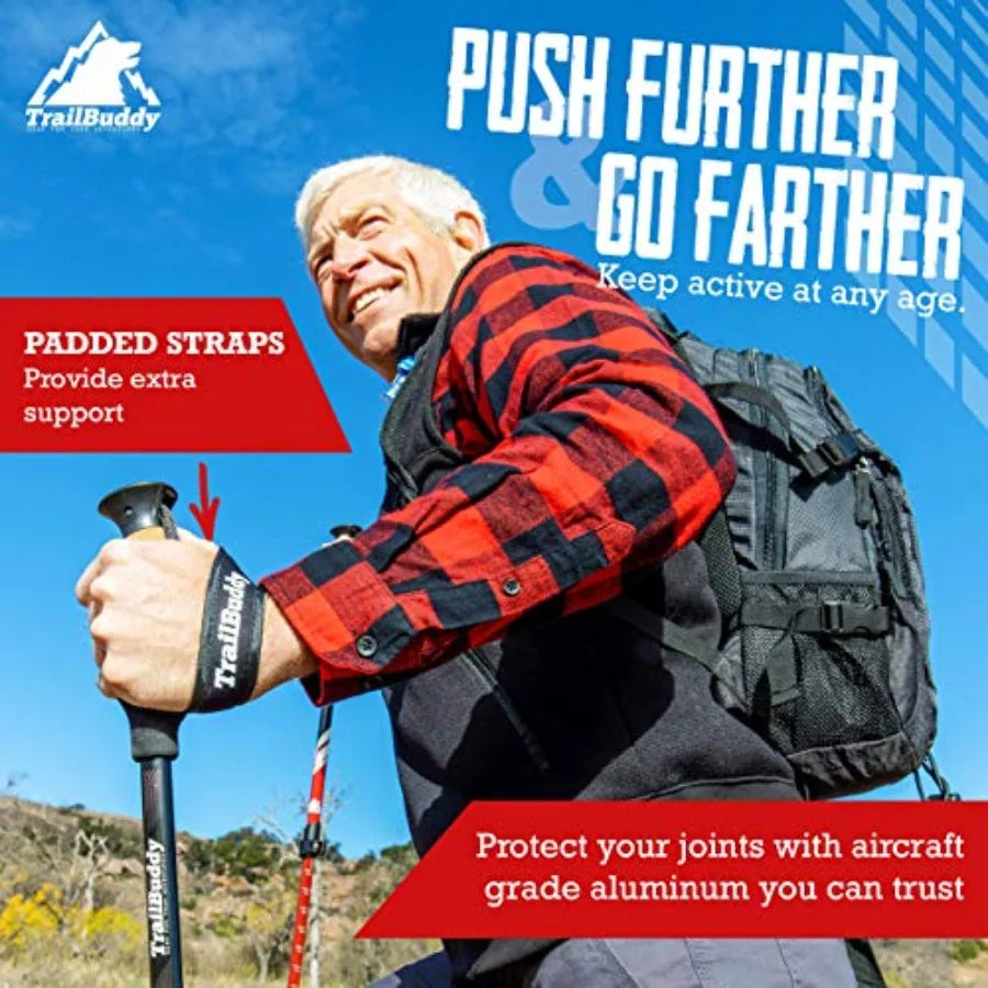 Premium Adjustable Hiking Poles . Lightweight Trekking Poles for Hiking, Backpacking & Trail Walking