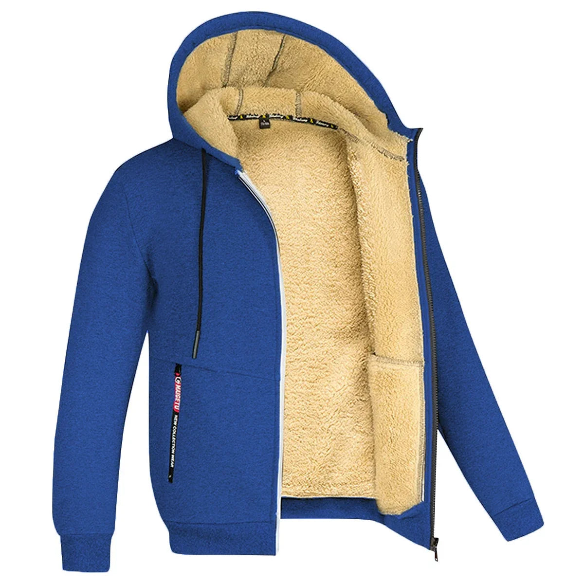 Sherpa Lined Zip Up Hoodie Jacket