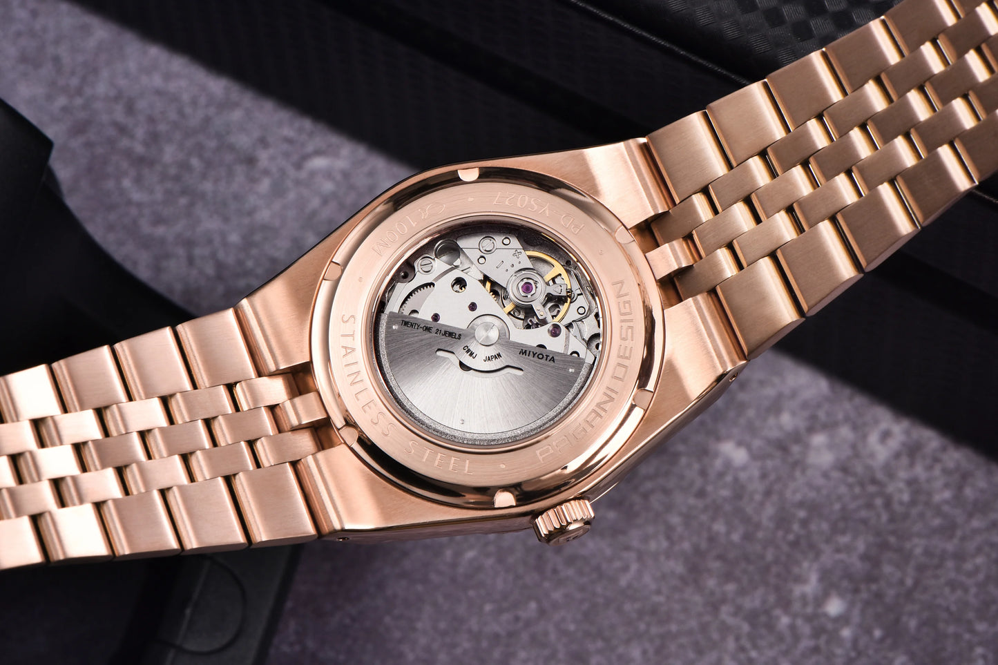 PAGANI DESIGN Men’s Automatic Luxury Watch,  Sapphire Crystal Stainless Steel Waterproof Mechanical Wristwatch with 3D Rhombus Dial
