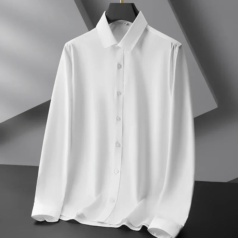 Men’s Casual Long Sleeve Business Shirt. Wrinkle Resistant Slim Fit Dress Shirt