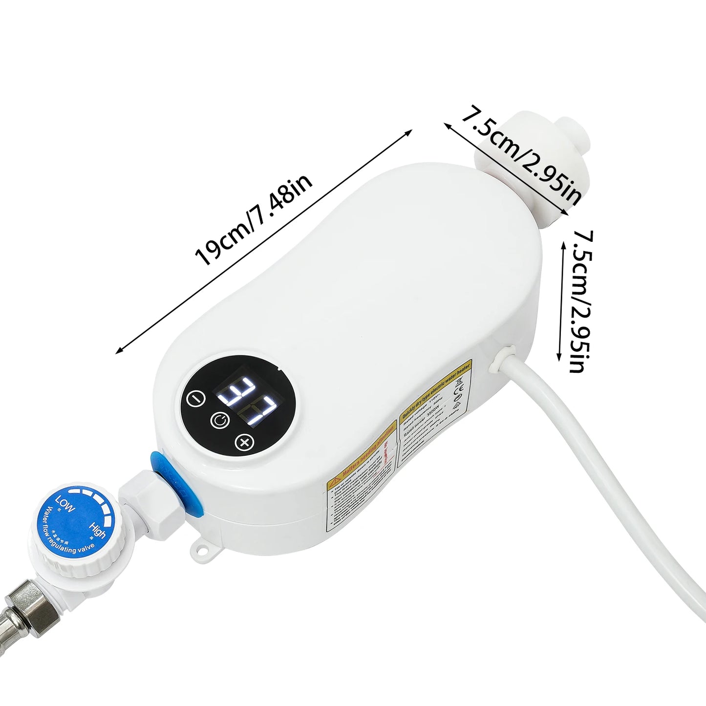 110V Instant Electric Water Heater 3500W Household Mini Electric Instant Water Heater Machine for Kitchen and Bathroom