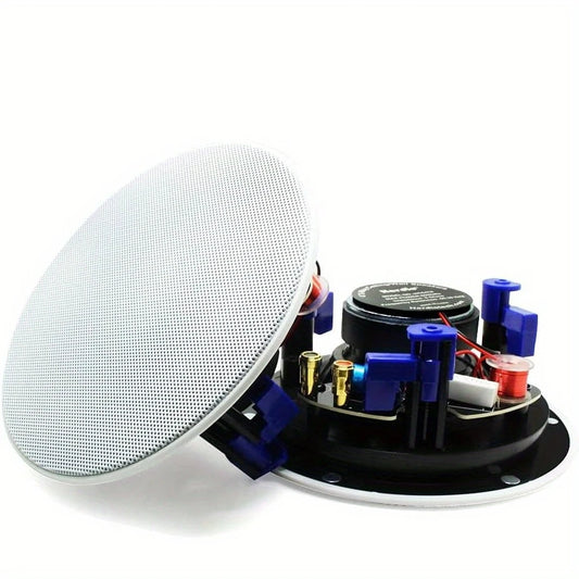 Herdio 2PCS 4” HCS418 160W 2 Way Flush Mount In Ceiling In Wall Passive Speakers Great for Bathroom Kitchen Living Room Office