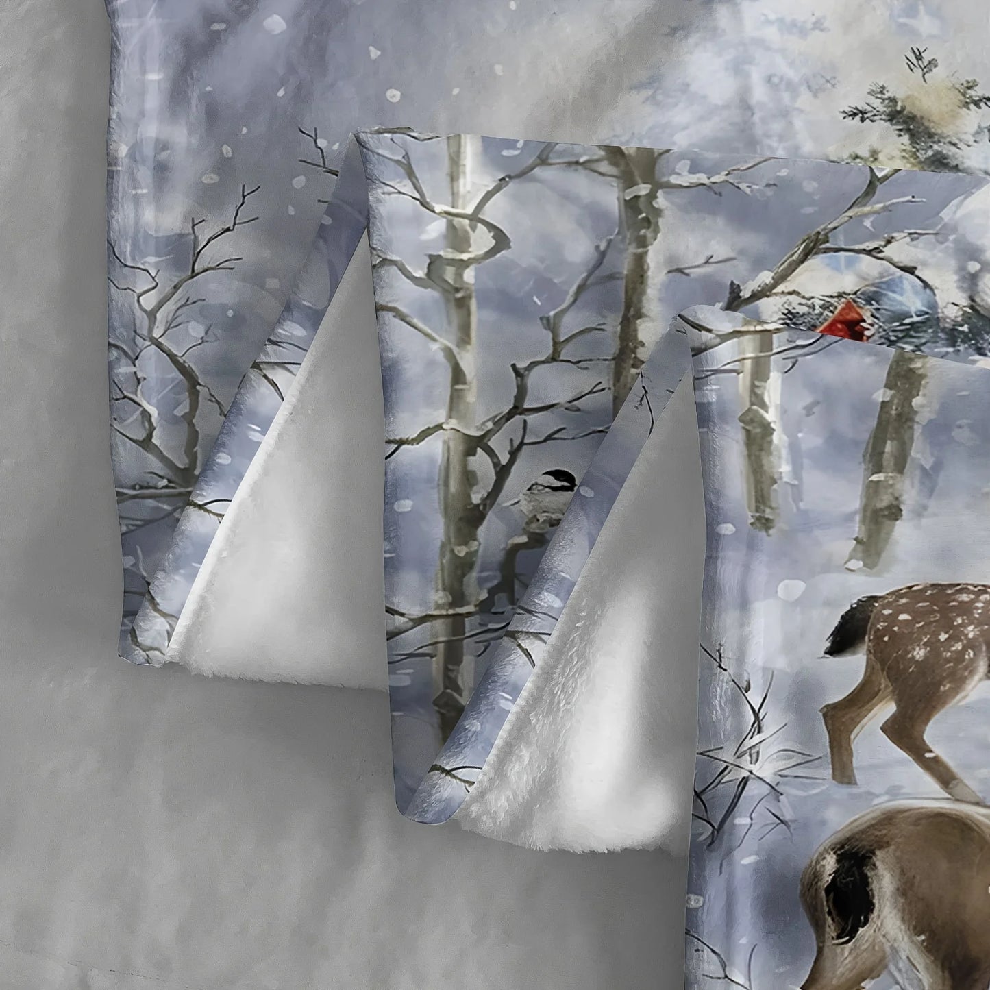 Ultra-Soft Flannel Throw Blanket with Christmas Elk Design - Perfect for Sofa, Bedroom, and Gifts | HD Printt