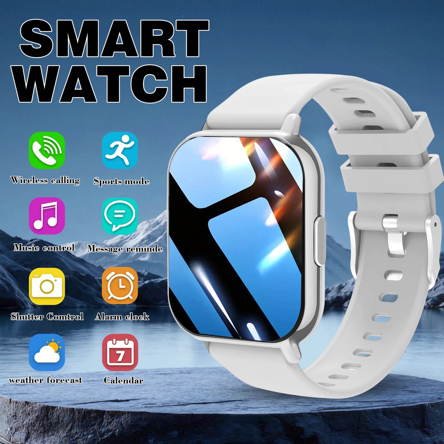 Bluetooth Smart Fitness Watch with Call, Message & Health Tracking