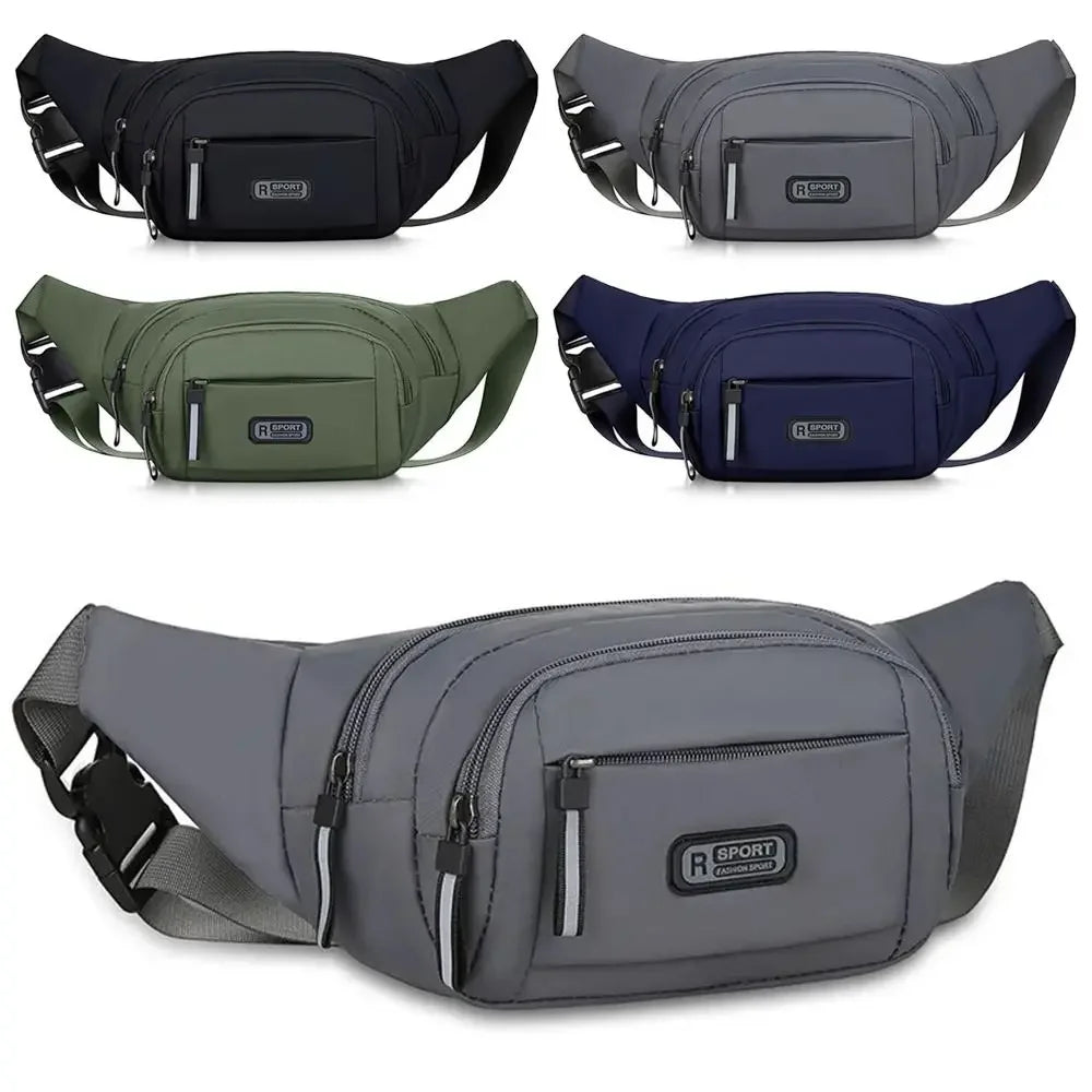 Large Capacity Men’s Nylon Waist Bag with Adjustable Strap