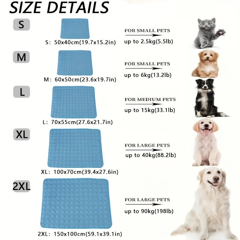 Extra Large Cooling Gel Pet Mat for Dogs & Cats.Reusable Summer Cooling Pad