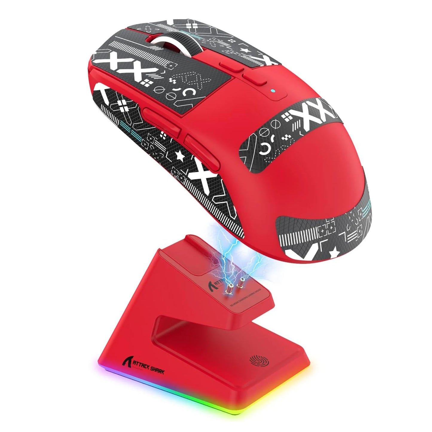 ATTACK SHARK X6 Lightweight Wireless Gaming Mouse, RGB Backlit Tri-Mode Mouse with PAW3395 Sensor for PC, Laptop & Mac