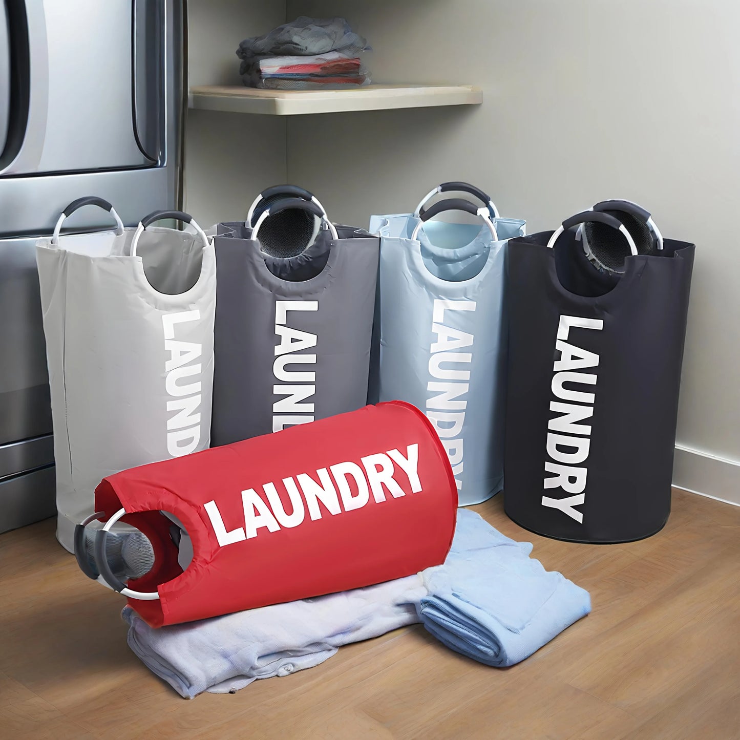 Large Laundry Basket - with Foldable Laundry Bags, Foldable High Quality Laundry Baskets, Available In Different Sizes, Suitable for Multi-purpose Storage In Bathrooms, Laundry Rooms, Balconies, And Dormitories, Of High Quali