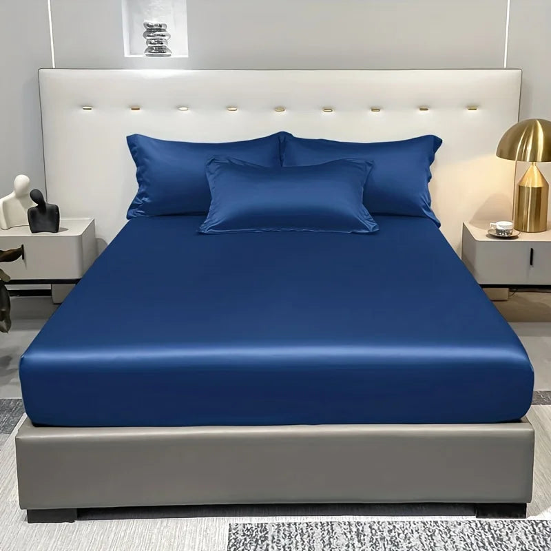 Luxury Satin Fitted Sheet .Silky Soft Deep Pocket Bedding