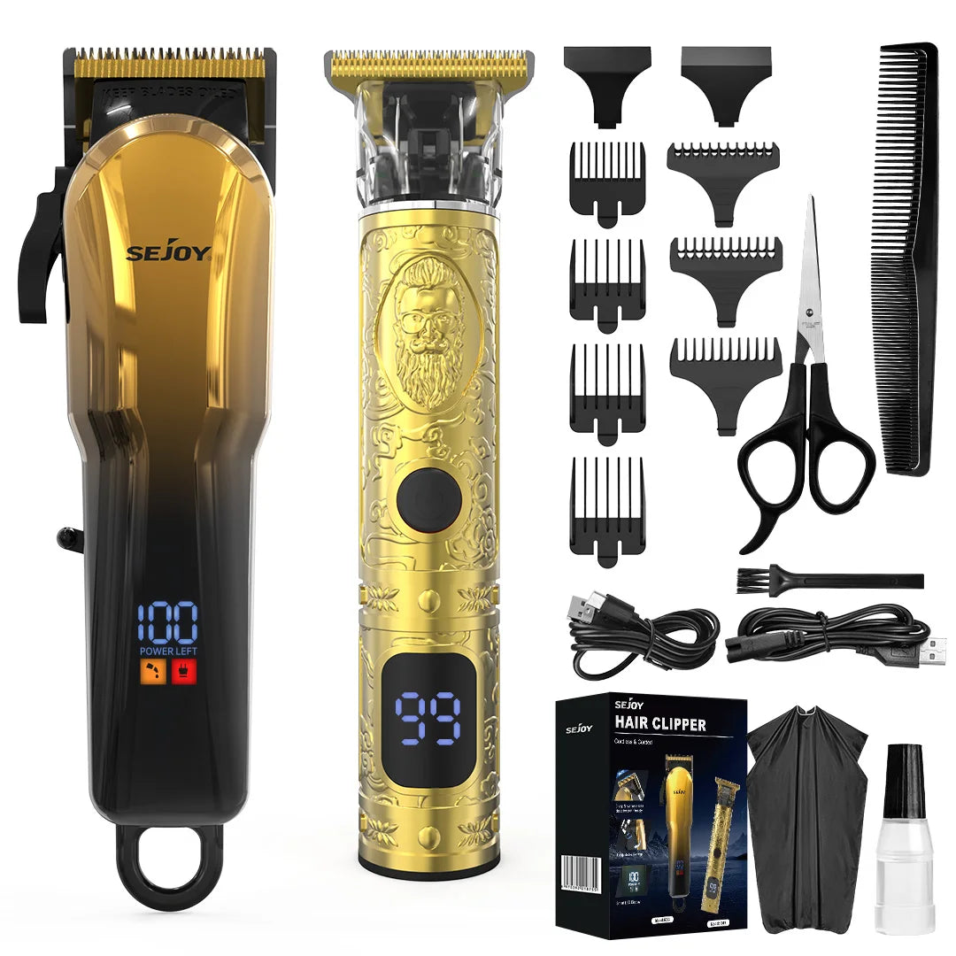 Rechargeable Hair Clippers Kit for Men,Professional Clippers and Trimmers Set,Cordless Hair Beard Trimmer, Barber Clippers,Gift