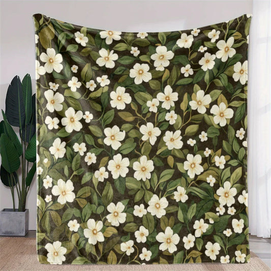 1Pc Custom Name Text Floral Pattern Fleece Blanket Suitable for Living Room Bedroom Sofa Bed Chair Decor Perfect Gift for Mother