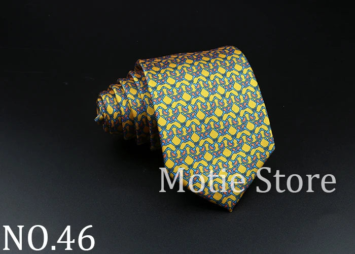 51 Styles Men's Silk Ties Jacquard Striped Plaid Floral Necktie Accessories Daily Wear Shirt Suit Cravat Wedding Party Gift