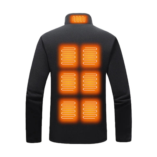 Men’s Heated Thermal Fleece Jacket .Smart Winter Outdoor Coat