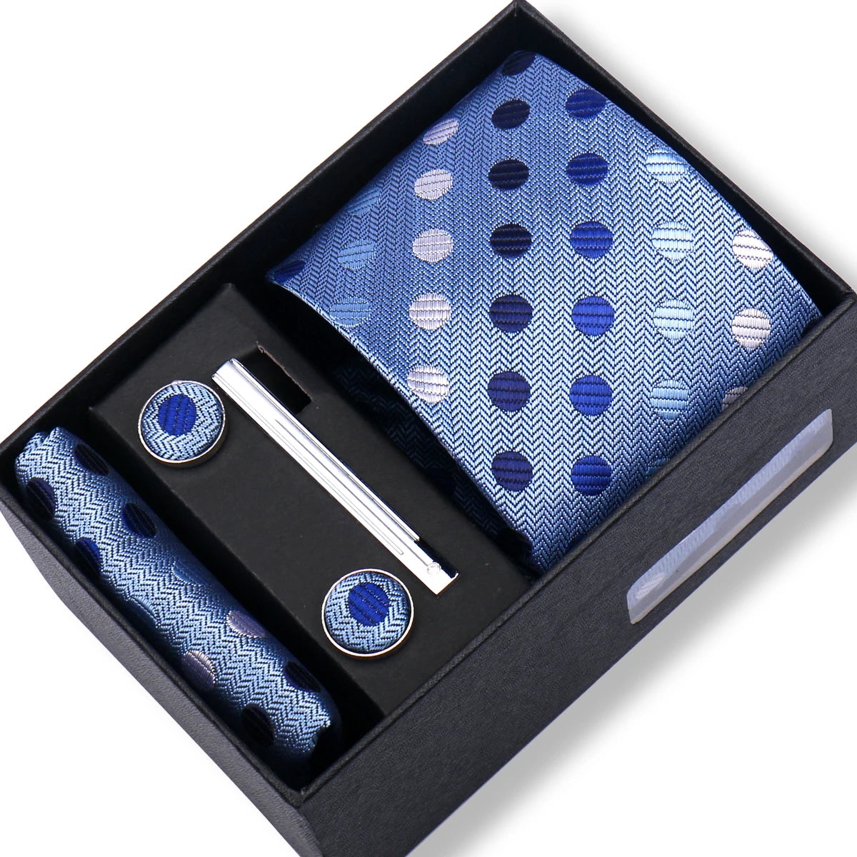 Tie Men With Box Top Quality Business Ties Hanky Cufflink Set Clips Green Necktie Corbatas For Men Wedding In Gift Box Gravatas