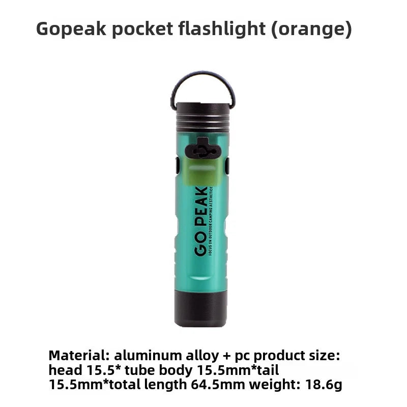 GOPEAK Mini USB Rechargeable LED Pocket Flashlight – Clip-On Keychain Light for Camping, Travel & Everyday Carry